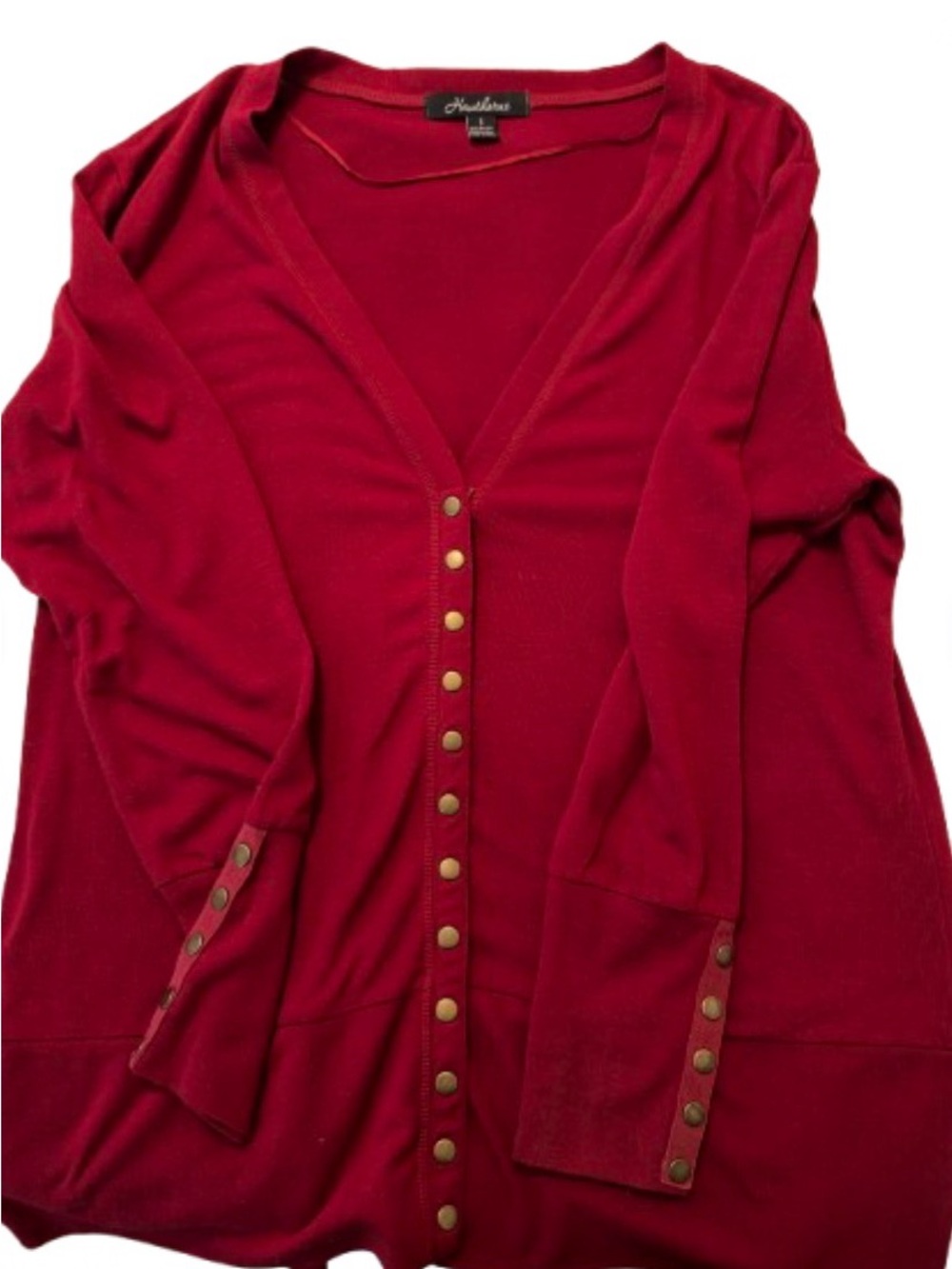 Hawthorne Red Button-Front Women’s Cardigan